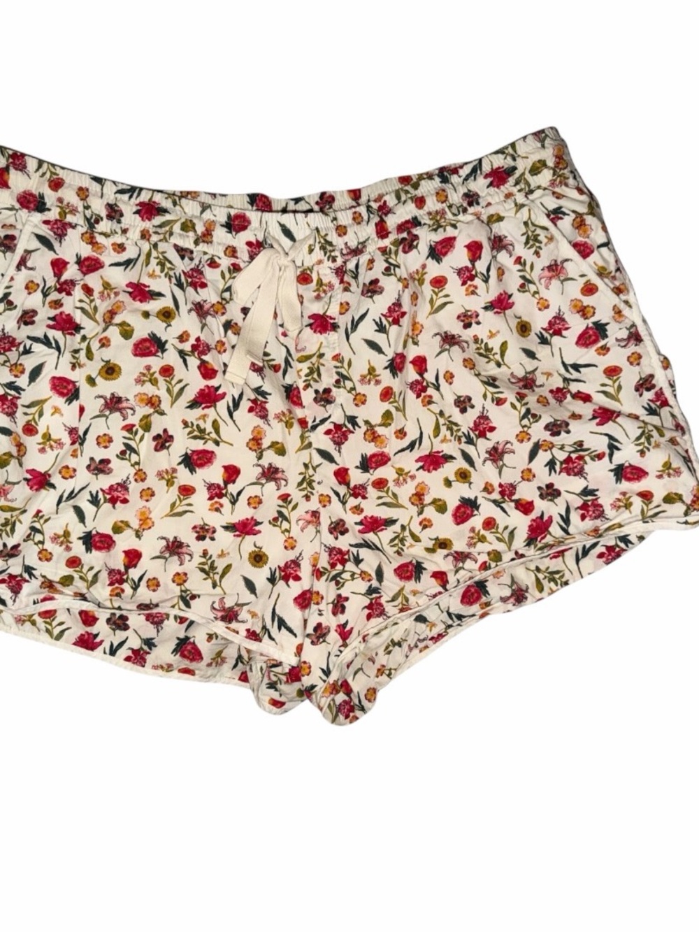 J. Crew Liberty of London Cream Floral Drawstring Lined Shorts with Pockets